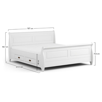 Posteľ KANIA biela/borovica, 180x200 cm 6