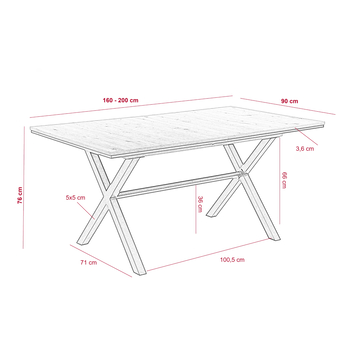 Jedálenský stôl KARELA dub artisan/černá 5