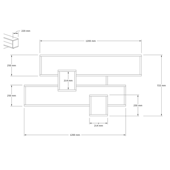 Nástenná polica KAREN orech/biela 4
