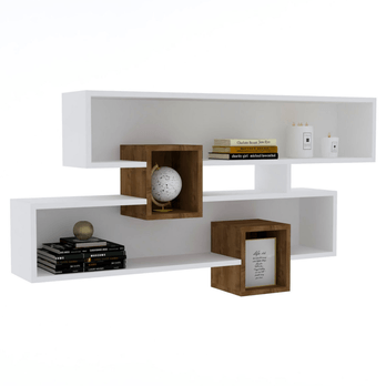 Nástenná polica KAREN orech/biela 2