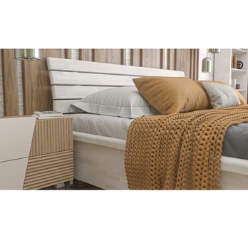 Posteľ KARLA buk/biela, 180x200 cm 6