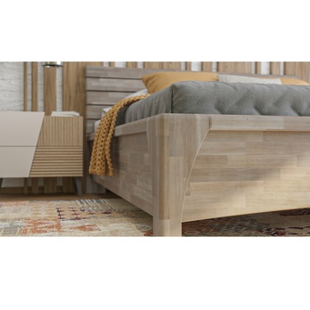 Posteľ KARLA buk/sivá, 180x200 cm 3