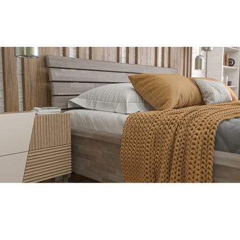 Posteľ KARLA buk/sivá, 180x200 cm 6