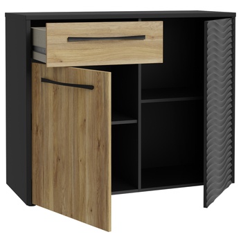 Komoda KARLSHAMN 1 dub mauvella/čierna 2