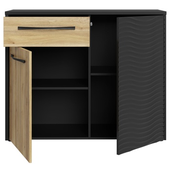 Komoda KARLSHAMN 1 dub mauvella/čierna 4