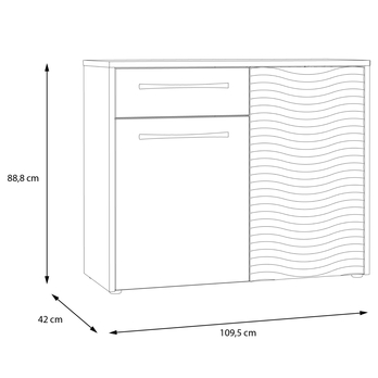 Komoda KARLSHAMN 1 dub mauvella/čierna 6