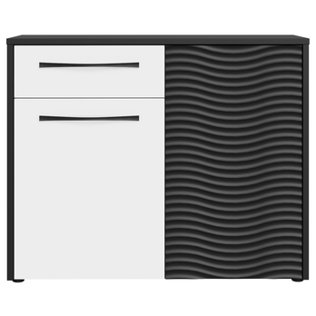 Komoda KARLSHAMN 1 čierna/biela vysoký lesk 3