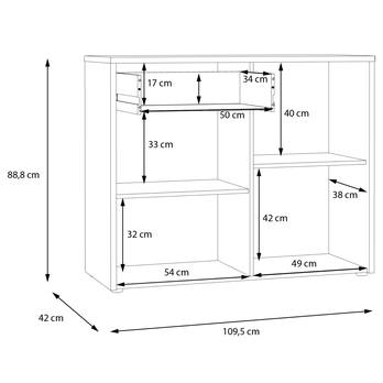 Komoda KARLSHAMN 1 čierna/biela vysoký lesk 5