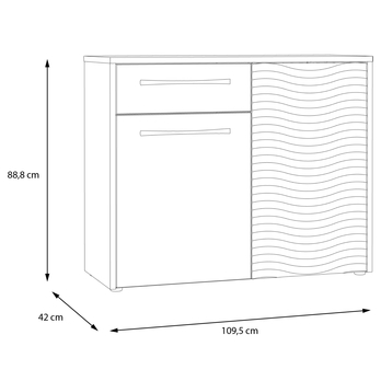 Komoda KARLSHAMN 1 čierna/biela vysoký lesk 6