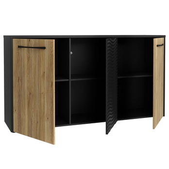 Komoda KARLSHAMN 2 dub mauvella/čierna 2