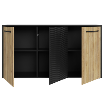 Komoda KARLSHAMN 2 dub mauvella/čierna 4