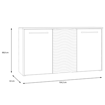 Komoda KARLSHAMN 2 dub mauvella/čierna 6