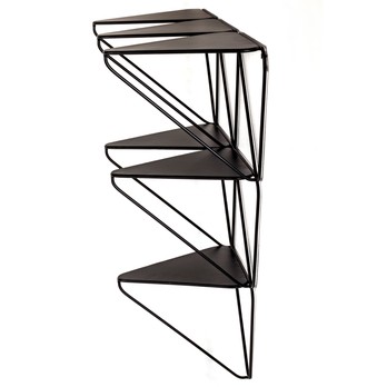 Nástenný regál KARSEN čierna, šírka 72 cm 3