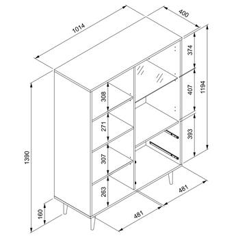 Vitrína KASEY 53A dub sonoma 7