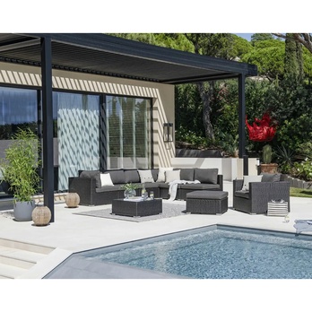 Záhradný stôl/taburet KASIOPEA tmavosivá 1