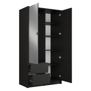 Šatníková skriňa KATANIA 1 čierna/dub artisan 2