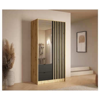 Šatníková skriňa KATANIA 1 dub artisan/čierna 1