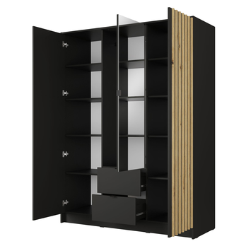 Šatníková skriňa KATANIA 2 čierna/dub artisan 2