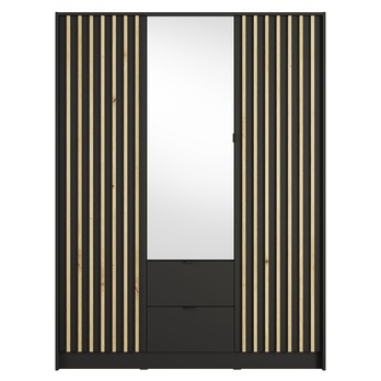 Šatníková skriňa KATANIA 2 čierna/dub artisan 3