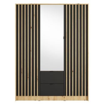 Šatníková skriňa KATANIA 2 dub artisan/čierna 3