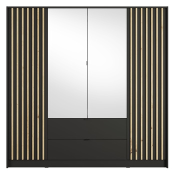 Šatní skriňa KATANIA 3 čierna/dub artisan 3