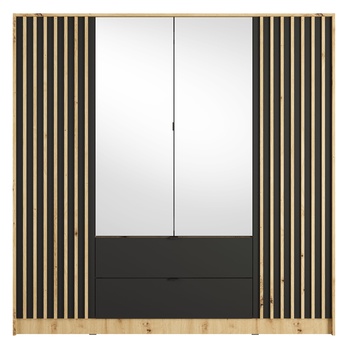 Šatní skriňa KATANIA 3 dub artisan/čierna 3