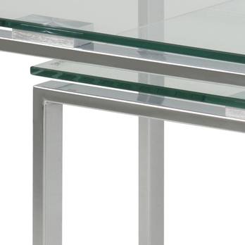 Prístavný stolík KATRINE I priesvitná/chróm, sada 3 ks 4