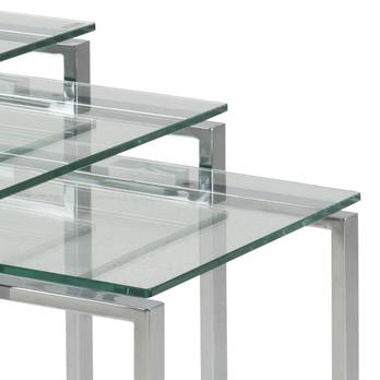 Prístavný stolík KATRINE I priesvitná/chróm, sada 3 ks 5