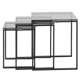 Prístavný stolík KATRINE I sivá/čierna, sada 3 ks 3