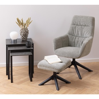 Prístavný stolík KATRINE II čierna, sada 3 ks 1