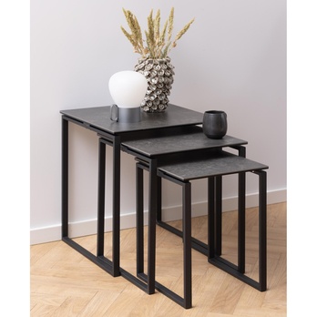 Prístavný stolík KATRINE II čierna, sada 3 ks 8