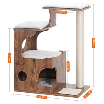 Škrabadlo pre mačky KATTY III hnedá/biela 8