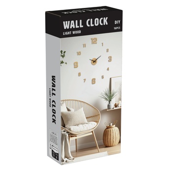 Nalepovacie hodiny KAUR svetlé drevo 1