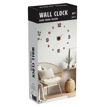 Nalepovacie hodiny KAUR tmavé drevo 1