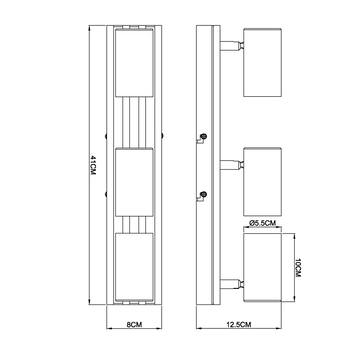 Bodové svietidlo KAYDEN 3 čierna/tmavé drevo 5