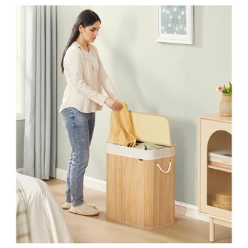 Kôš na bielizeň KEELY 3 prírodný 1