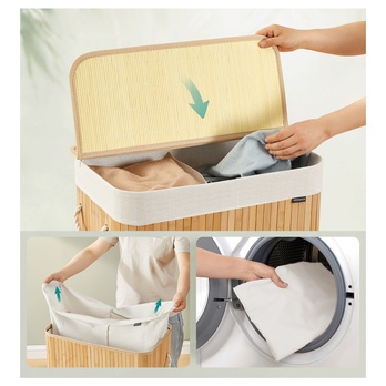 Kôš na bielizeň KEELY 3 prírodný 2