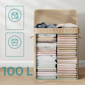 Kôš na bielizeň KEELY 5 prírodná 4