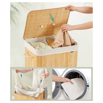 Kôš na bielizeň KEELY 6 prírodný 2