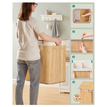 Kôš na bielizeň KEELY 6 prírodný 4