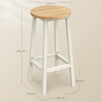 Barová stolička KEMA biela/prírodná 2