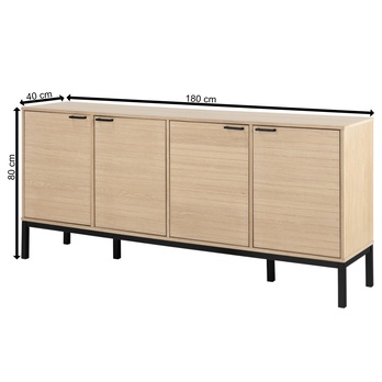 Komoda KENSINGTON 180 dub/matná čierna 8