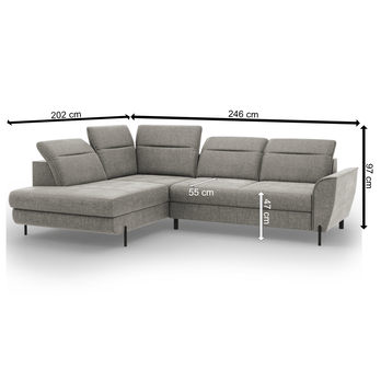 Sedacia súprava KENZO I sivá, ľavá 4