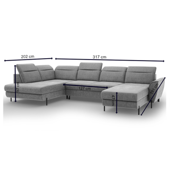 Sedacia súprava KENZO II svetlosivá, pravá 4