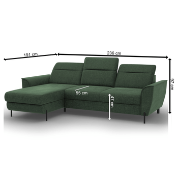 Sedacia súprava KENZO tmavozelená, ľavá 4
