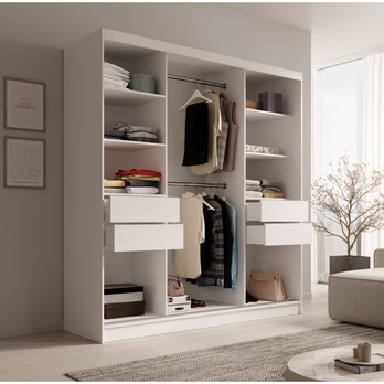 Šatníková skriňa KEREN biela/čierna 1