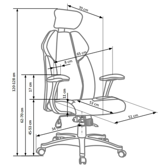Kancelárske kreslo KESSE čierna/biela 3