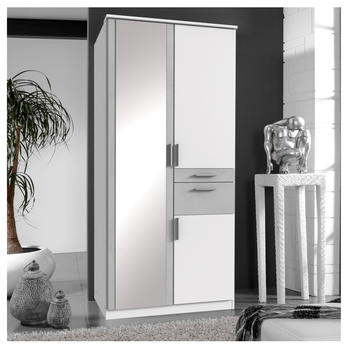 Šatníková skriňa KESTER I biela/betón 1