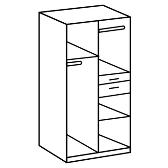 Šatníková skriňa KESTER I biela/betón 2