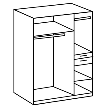 Šatníková skriňa KESTER II biela/grafitová 2